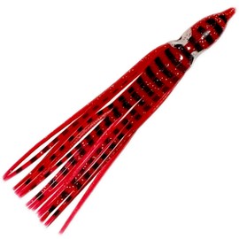 Dark Red Tiger Hoochie Skirts 3-1/2" – Squid Skirts & Trolling Lures for Saltwater & Freshwater Fishing – Soft Plastic Fishing Tackle (Pack of 40)