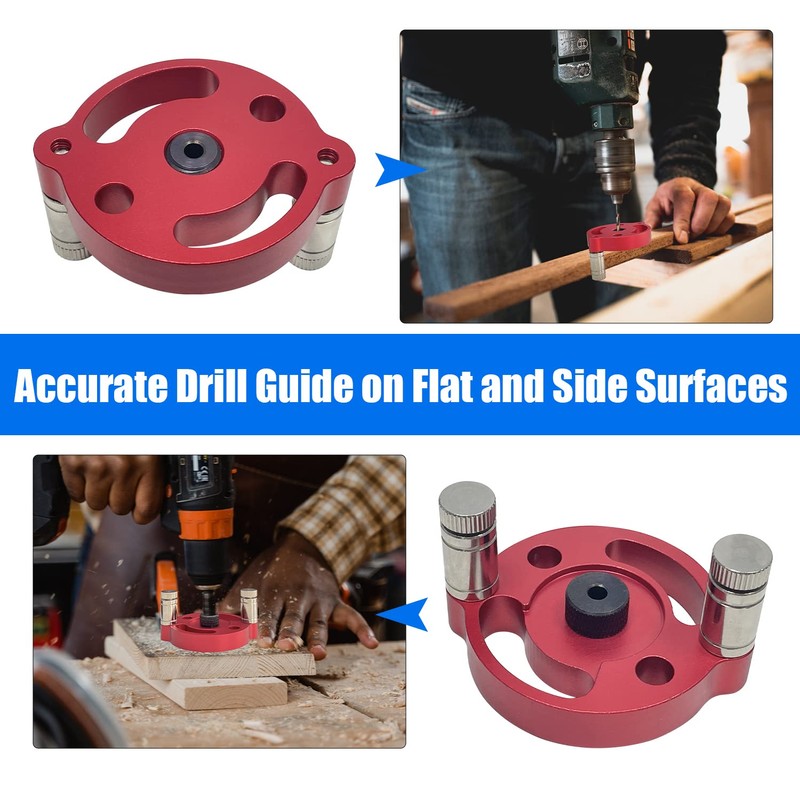 Sutekus Dowel Jig Drill Guide, Vertical Pocket Hole Jig Kit,