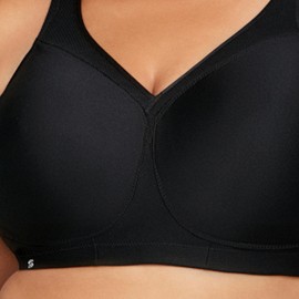 Glamorise Women's Full Figure MagicLift Seamless Wirefree Sports Bra 1006, Black, 14D