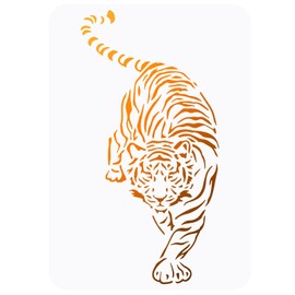 FINGERINSPIRE Tiger Stencil 8.3x11.7 inch Reusable Creative DIY Wild Animal Stencil Template Plastic Tiger Painting Stencil Large Tiger Stencils for DIY Painting Wall Furniture Crafts Decor