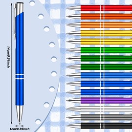 FRIUSATE 15Pcs Metal Ballpoint Pens Retractable Ballpoint Pens Black Ballpoint Pens Quick Drying Ink Smooth Writing Stationery Pen School Office Home Supplies