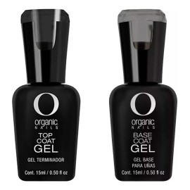 Duo Top Coat + Base Coat Organic Nails 15g 2pzs Color Transparente