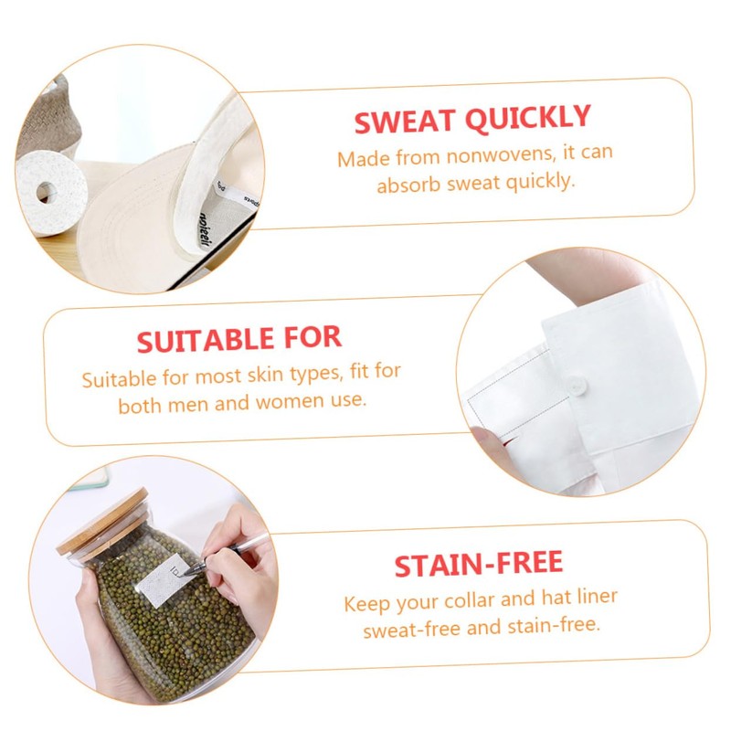 Healeved 3 Rolls Anti-sweat Sticker Neck Hat Disposable Liner Pads
