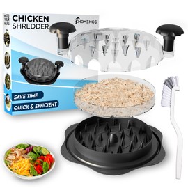 Chicken Shredder Tool Twist Large | Chicken Breast Shredder with Brush & Removable Tray | Meat Shredder tool twist Machine, Anti-Slip Grip, Ergonomic Handle, BPA-Free | Perfect for Chicken, Pork, Beef