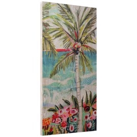 Empire Art Direct Palm Tree Wall Art Fine Giclee Printed on Hand Finished Ash Wood Ready to Hang,Living Room, Bedroom ＆ Office, 48" x 24" x 1.5", Multicolor