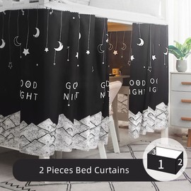 Students Dorm Bunk Bed Curtains Privacy Bed Shading Curtain Net Dustproof Blackout Cloth Bed Canopy Bed Curtains Breathable Students Dormitory Tent Lightproof Windproof Bedding Spread Curtain Canopy