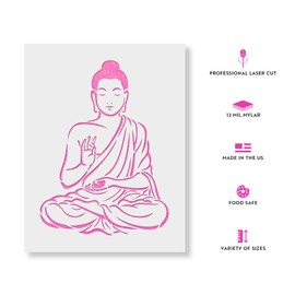 Buddha Stencil - Reusable Stencils for Painting - Mylar Stencil for DIY Projects and Crafts