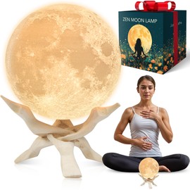 Zen Moon Lamp - Visual Meditation Light for Relaxation and Mindfulness - Guided Breathing Night Light - Spiritual Christams Gifts for Women, Mom, Best Friend 2025 - Unique Decor for Bedroom (5.5 inch)