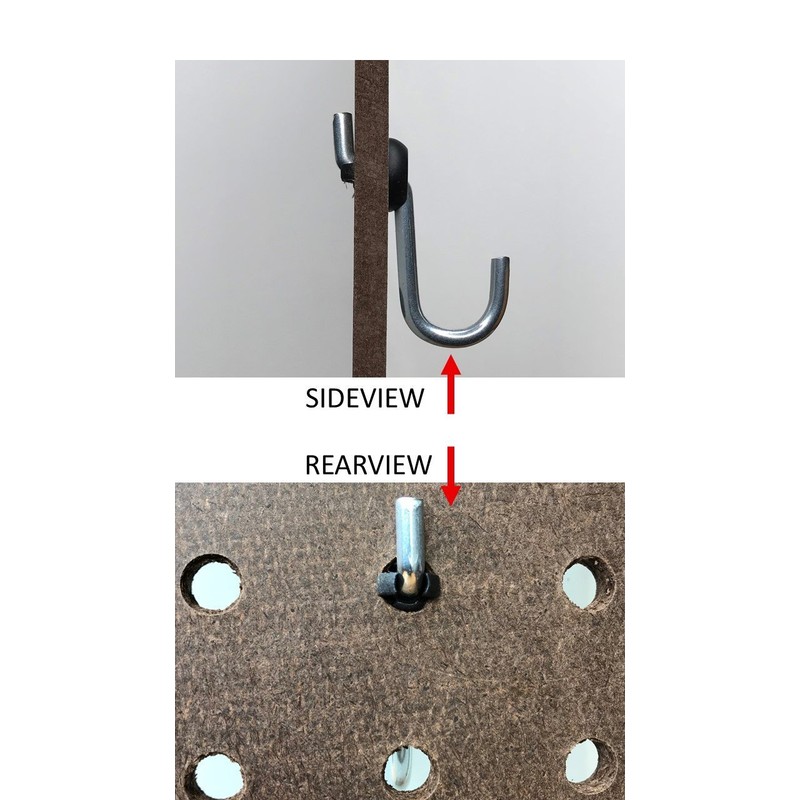 Pegitz Pegboard Peg Locks 50PCS (1/8 inch, Black)