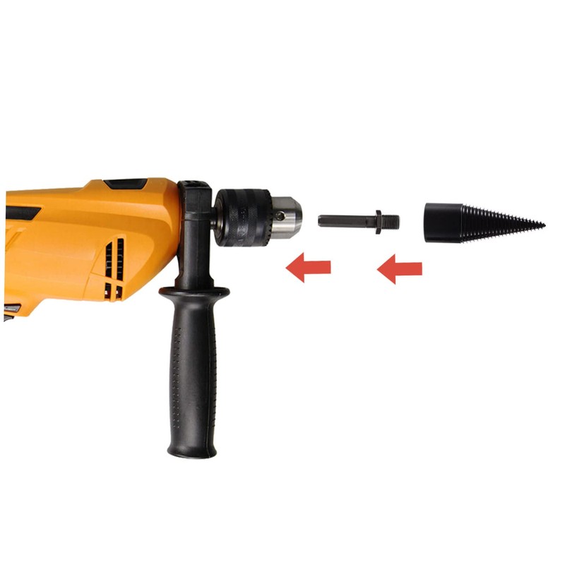 SHINEOFI 1 Set Firewood Drill Bit Set Wood Splitter Kit