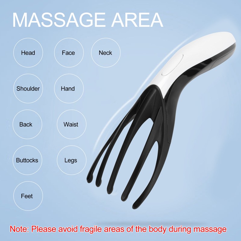 MultiFunctional Electric Head Massager Portable Vibration Scalp Massage Machine Black
