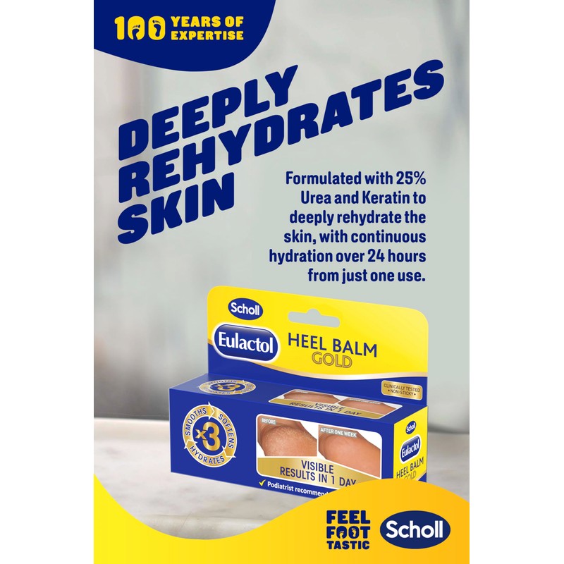 Scholl Eulactol Footcare Cracked Heel Balm Gold 120ml