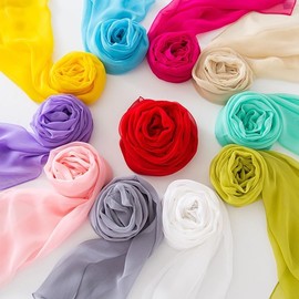 Ecroon Neckerchiefs Silk Scarf Women's Long Scarves High Quality Silk Scarf Silk Scarf Neck Scarf Head Scarves, A#, Unit size