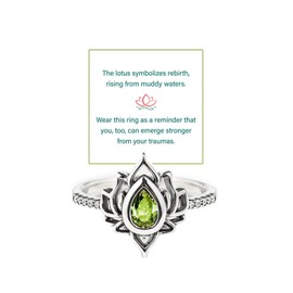 FAOYUDAWEI Lotus Rings for Women FK My Trauma Lotus Flower Zircon Inlaid Begin Again Inspirational Ring Reminds You To Let Go of Your Trauma in a Playful Way No Mud No Lotus Jewelry for Sisters Gifts,