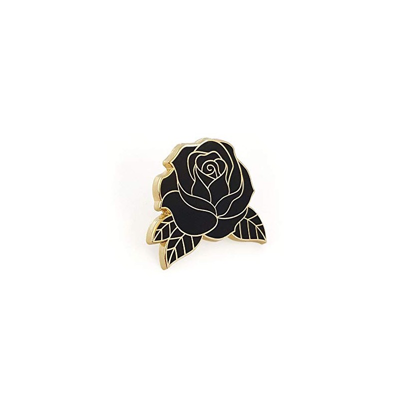 Pinsanity Black Rose Enamel Lapel Pin
