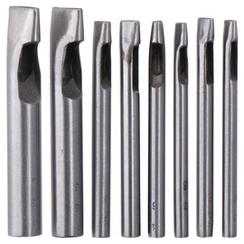 hobbyhub 8Pcs Oval Shape Hole Punch Set, Leather Belt Hollow Punching Tools, Leather Hole Punch Cutter Leather Working Tools for Handmade Craft