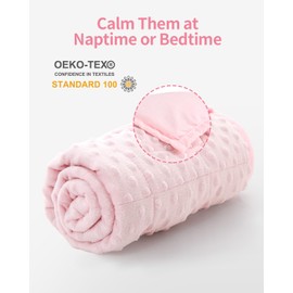Mr. Sandman Weighted Blanket 3LBS 36 x 48 Inches, Minky Dots Heavy Blanket with Glass Beads, Soft and Cooling for School and Home, Pink