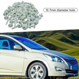 A ABSOPRO 7 mm Hole Diameter Plastic Rivet Fixing Clips Mudguard Clip White 50 Set