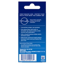 Crest Braces Care by Threader Floss, (30) Single-Use Packets