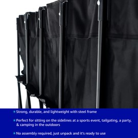 Trademark Innovations Portable 5-Seater Folding Team Sports Sideline Bench (Black)