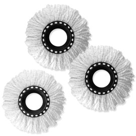 3 Pack Mop Heads Replacement, 360° Spin Mop Heads, Microfiber Mop Refills for Easy Cleaning, Compatible with Most Spin Mops