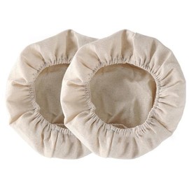 2Pcs Round Bread Proofing Basket Cloth Liner, Rattan Baking Dough Basket Cover Liner, Sourdough Banneton Proofing Cloth, Fermentation Basket Linen Liner for Baking Supplies (25cm)
