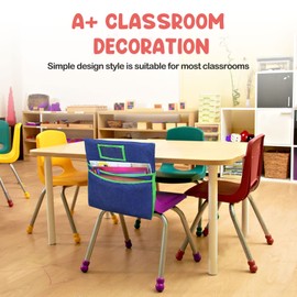 Auchq Chairback Buddy Pockets Chart with 2 Heavy Duty Storage Pocket,School Supplies Chair Sacks,Standard Denim Storage Organizer for Classroom Chair (Green)