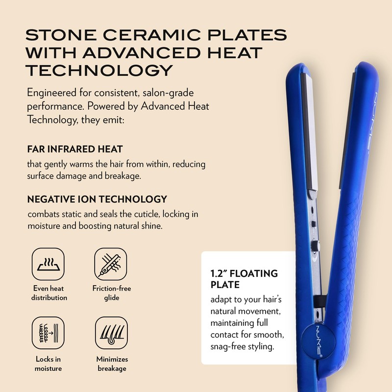 NuMe Silhouette Hair Straightener - Blue | Ceramic Hair Straightener