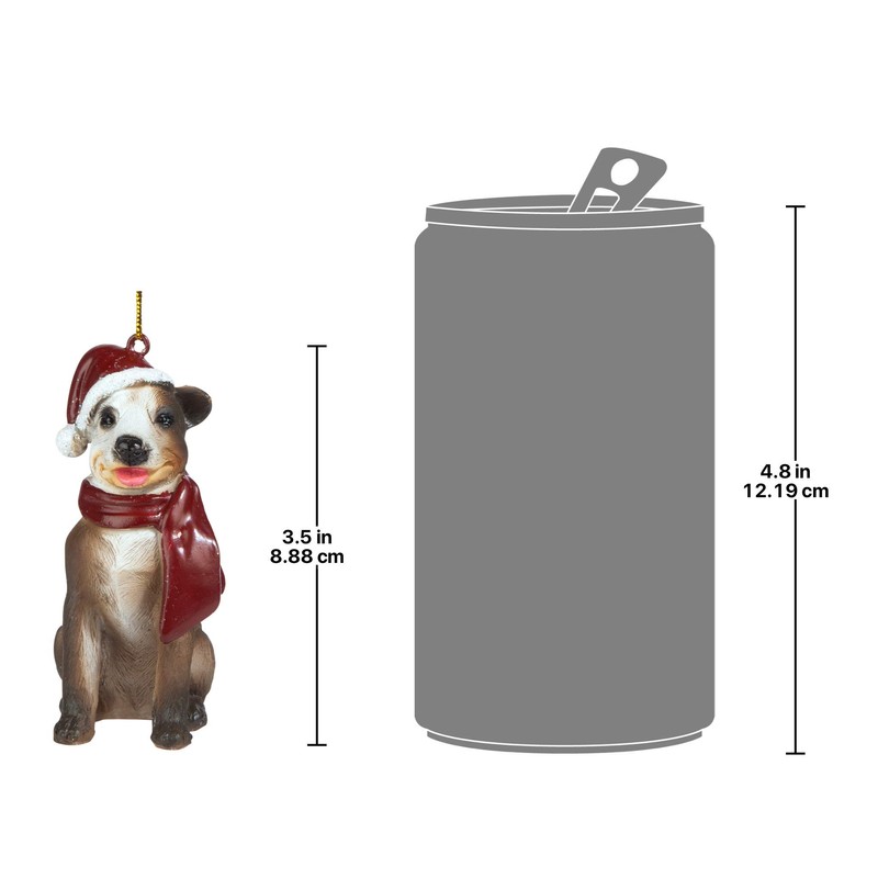 Design Toscano Pitbull Holiday Dog Ornament Sculpture, Full Color