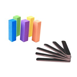 Healvian 2sets Nail Polishing Files Sponge Blocks Heart Sanding Strips Portable Nail Shaper Essential Tool for