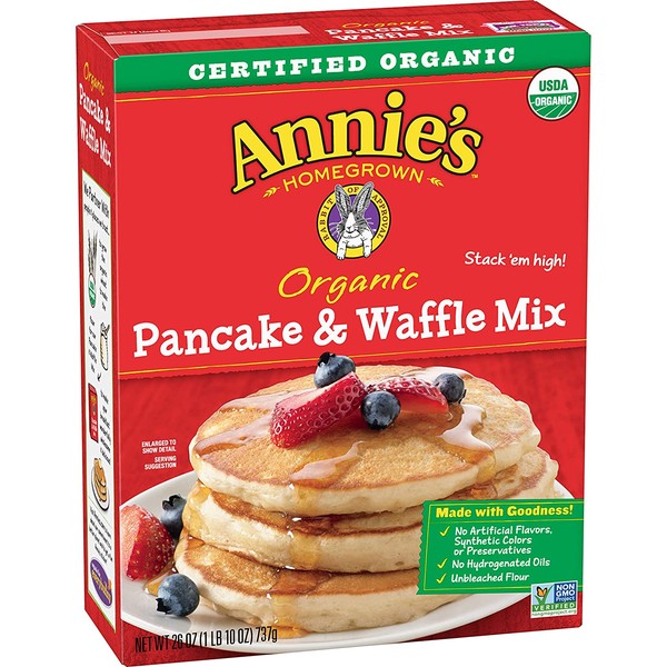 Annie's Organic Pancake and Waffle Mix Box, 26 oz (Pack of 8)