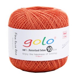 golo Crochet Thread Crochet Yarn for Crocheting Cotton Yarn for Hand Knitting Orange Yarn 215