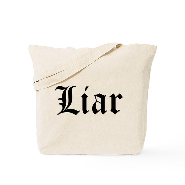 CafePress Liar Tote Bag Reusable Natural Beige Canvas Shopping Bag