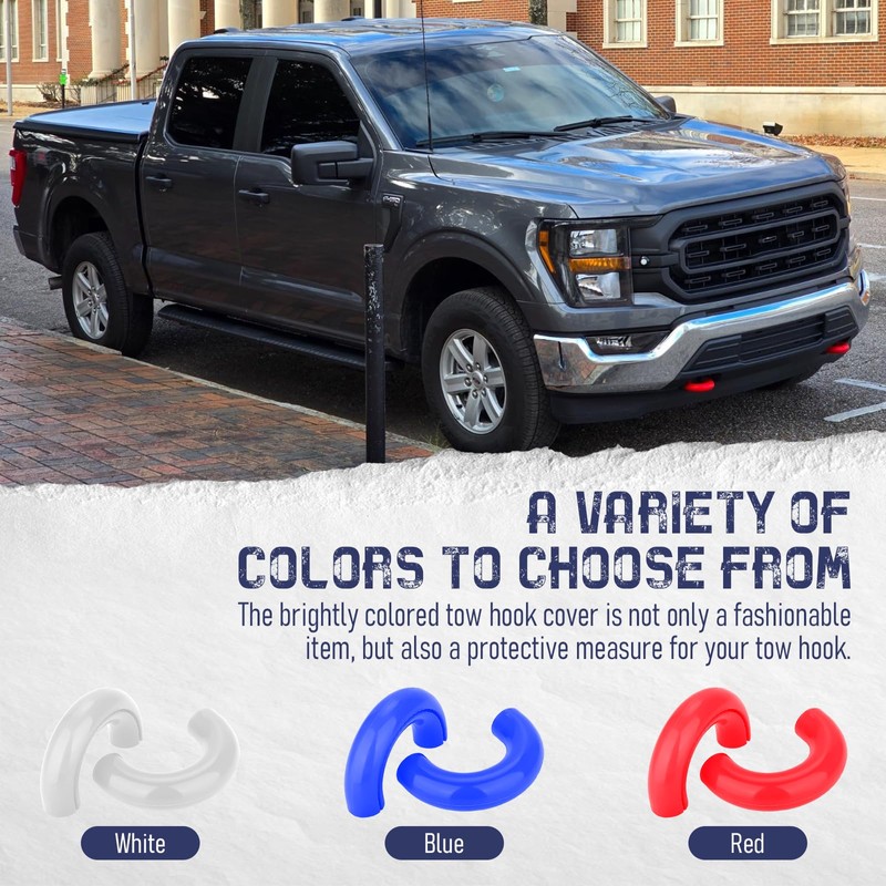 GLOBLED 2 PCS Tow Hooks Covers Hitch Cover Fits for