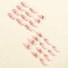 24 Pcs Christmas Pink Press on Nalis Short Almond YIHONGYAN