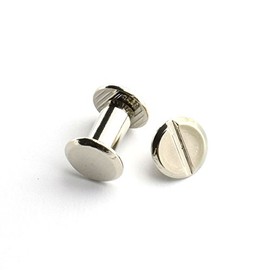 60 Sets Silvery Chicago Screws 3/8 Inches Screw Posts Metal Accessories Nail Rivet Chicago Button for DIY Leather Decoration Document Book Album Bookbinding Round Flat Head Stud Screw