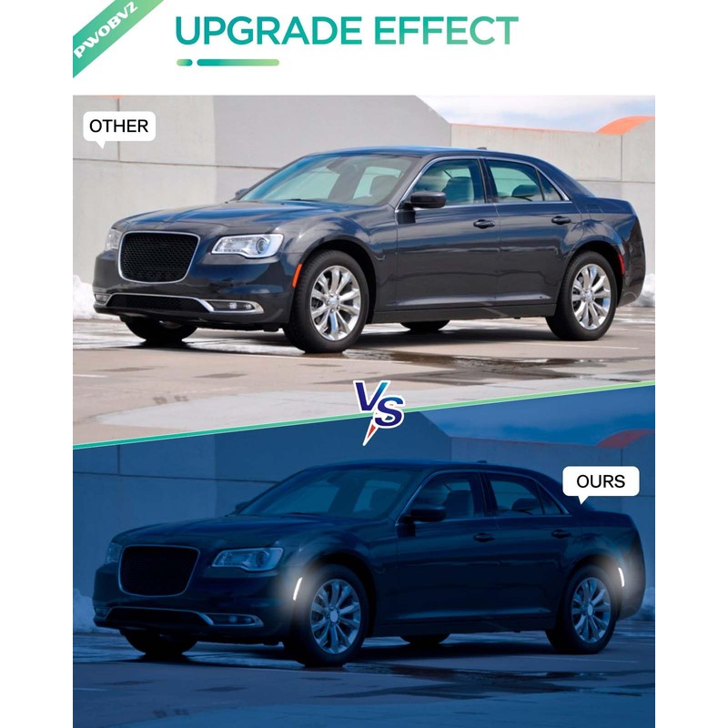 PWOBVZ White LED Side Marker Light for Chrysler 300 2015