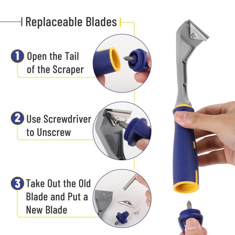 Bates- Carbide Scraper, 2 inch, Double-Edged Tungsten Steel Blade, Paint