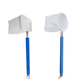 2 Pieces Fish Tank Shrimp Net Retractable Handle Shrimp Net Aquarium Stainless Steel Small Fishing Net Fish and Shrimp Net with Adjustable Handle Aquarium Fish Tank Pond (Square Net+Round Net