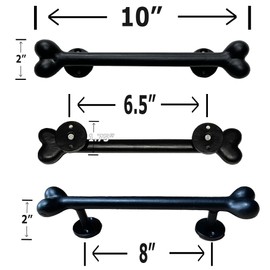 Antique Hardware Depot – 10” Dog Bone Handle - Animal Farmhouse Style Cabinet Pull - 10” Rustic Black Iron Vintage Dresser & Door Knob Handle- Includes All mounting Hardware - HN710 (2)