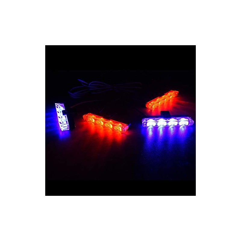XTAUTO Car 16 LED Red & Blue Police Strobe Flash
