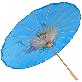 TJ Global 22" Chinese Japanese Umbrella Parasol For Wedding Parties, Photography, Costumes, Cosplay, Decoration (Light Blue)