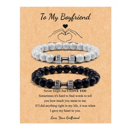 Dumbbell Bracelet Gifts for Gym Lovers Gym Dumbbell Bracelet Weight Bracelet for Men Women Matching Couple Bracelet Valentines Gifts for Couples