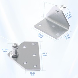 ARANA Universal 10 mm Ball Bolt Mounting Bracket Wide for Gas Lift Gas Spring Gas Spring Support Pack of 4 Silver (Larger Version)