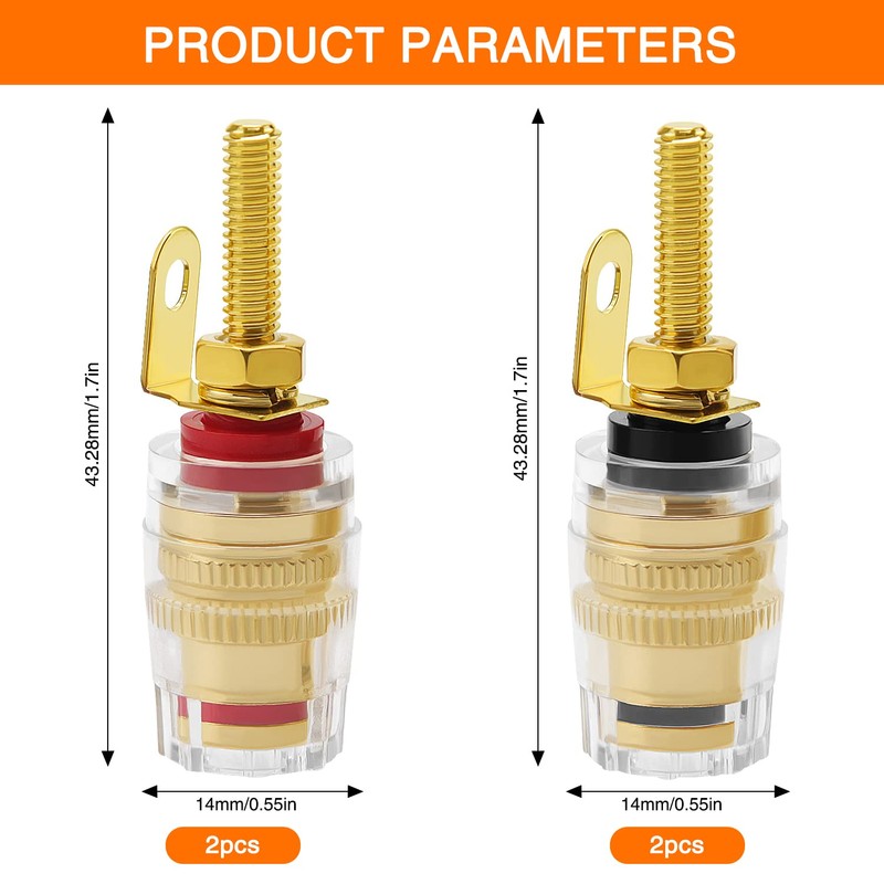 KUOQIY 4 PCS 4mm Banana Plug Socket Connector Binding Post,