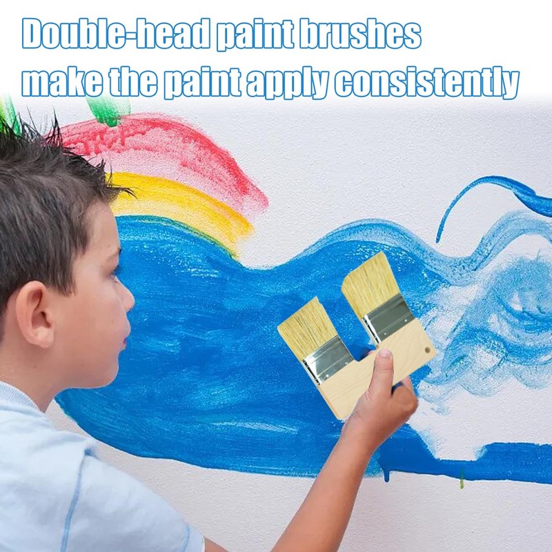 Double Paint Brush U Shaped Bristle Art Flat Texture Brushes