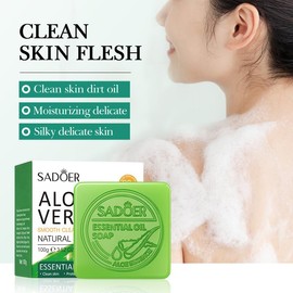 Aloe Vera Essential Oil Soap, Moisturising Natural Skin Cleanser, 100g