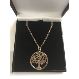 ANTOMUS® 18ct YELLOW GOLD VERMEIL SILVER TREE OF LIFE YGGDRASIL ADJUSTABLE NECKLACE Diamond Cut Curb 50(1.75mm Gauge) "THREE CHAINS IN ONE" 16"-18"-20"
