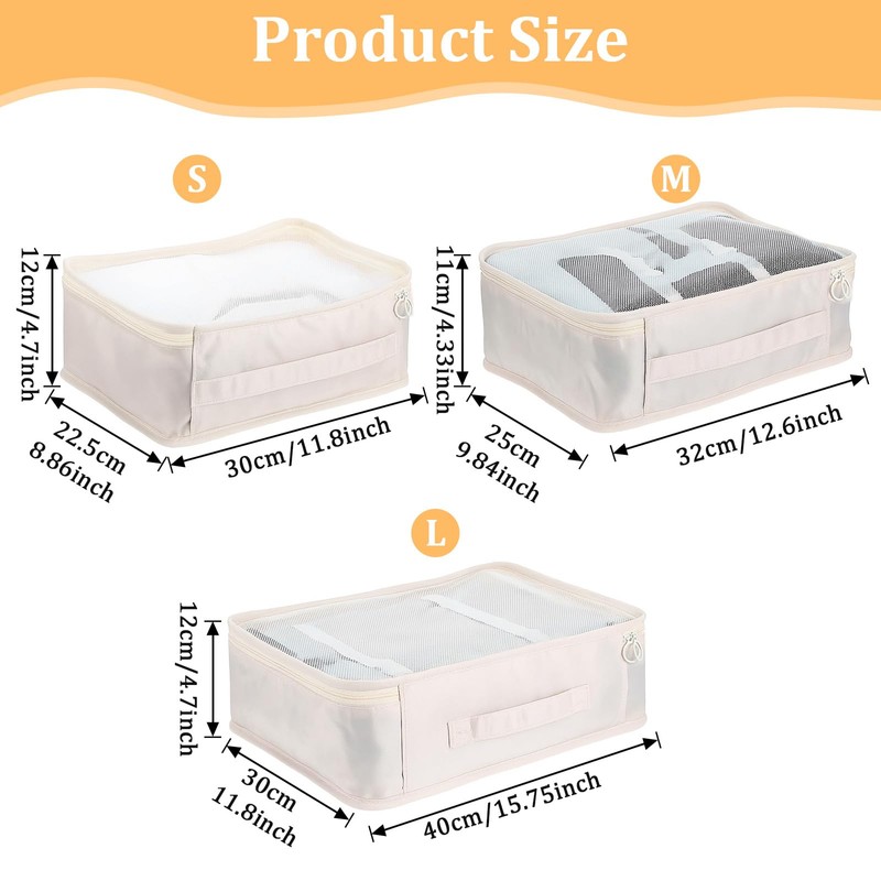 12 Pcs Packing Cubes for Suitcase Travel Luggage Bags Bulk