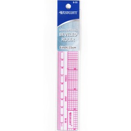 Westcott B-55, 6"/15cm 10ths/Metric Beveled Ruler. (3 pack)